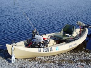 a set up complete with all of the best kayak fishing accessories